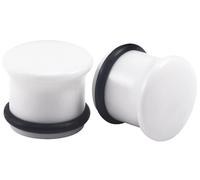 Uqnwbdq 8G-12mm Solid Ear Plugs Tunnels for Women Men Single Flared Ears Gauge Plugs with O-Ring Stretcher Expander Piercing Body Jewelry Black White Clear Opalite 1 Pairs, 0 Gauge(8mm) = 5/16 inch