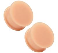 Uqnwbdq 8G-25mm Solid Soft Silicone Gauges for Ears Double Flared Saddle Ear Gauges Flesh Stretchers Expander Hide Tunnels Plugs Retainer Piercing Jewelry for Women Men Black White Flesh Skin 1 Pairs