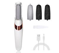UQQU Electric Foot File, 4in1 Electric Callus Removers for Feet, Rechargeable Electric Foot Callus Remover Pedicure Kits, Removes Dry Skin for Smoother Feet, Foot Care for Dead Skin - White