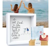 UQRUI True Friends Are Like Sea Glass Art Decor, Framed Friend Gift