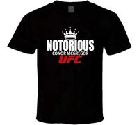 UQSQYDIYO Conor Notorious Chemise Noir Blanc T-Shirt Homme Noir