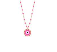 uqvn Evil Eye Necklace for Women, Layerd Paper Clip Chain Necklace with Evil Eye Pendant Necklace,Strand Turquoise Bead Hot Pin Beaded Evil Eye Long Neckalce for Women, Zinc, No Gemstone
