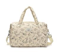 UQVUFIYJ Fashionable design large capacity new simple French large capacity tote bag shoulder bag Women Canvas Crossbody Bag Quilted Duffle Bag Large Capacity Tote Bag Floral Printed Shoulder Cotton T