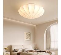 UQVUFIYJ Large Semi Flush Mount Ceiling Lamp Dimmable White Silk Lantern Lamp Minimalist Nursery Light Fixture Nordic Style Ceiling Light(19.68" W)