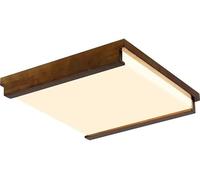 UQVUFIYJ New Chinese Walnut Bedroom Ceiling Light Flush Mount Flat Square LED Kitchen Ceiling Light Rustic Bathroom Ceiling Lamp Fixture(Walnut)