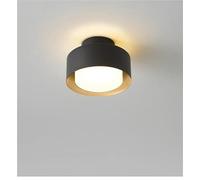 UQVUFIYJ Nordic minimalist style Ceiling Light Fixture Modern Nordic LED Ceiling Light Black White Gold Acrylic Aluminum Stylish Round Aisle Corridor Staircase Lamps(Black 15cm)
