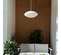 UQVUFIYJ White Fabric Pendant Light Large Drum Light Fixture Bedroom Hanging Lamp Mid Century Modern Pendant Lamp for Living Room and Office(Warm light,11.81in)