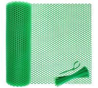 UQXSTAR Plastic Chicken Wire Mesh Roll 40cm x 10m Green | Poultry Netting for Breeding, Garden & Balcony Fence | Temporary Yard Fencing, Plant & Pet Protection for Home Décor & Gardening