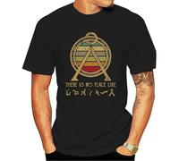UR ANMEI GANO Stargate There is No Place Like Shirt Men Short Sleeve T-Shirt Black XXL