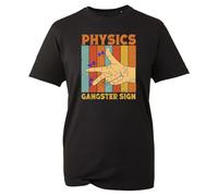 UR ANMEI Physics Tshirt Gangster Sign Hand Humor Electrician Nerd Gift Vintage Unisex Top Black M