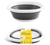 UR CHOICE 10L Collapsible Washing Up Bowl - Foldable Silicone Wash Basin & Portable Camping Sink | Multipurpose Outdoor Travel Basin for Kitchen, Caravan & Picnics | Space-Saving Folding Washtub