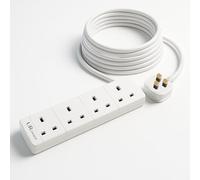 UR CHOICE 4 Way Extension Lead, 2M Heavy Duty Extension Cable & Multi Plug Socket, Surge Protected UK Power Strip for Home, Office, Gaming, Workshop, Appliances