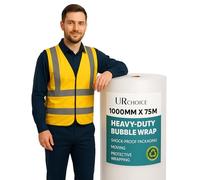 UR CHOICE Bubble Wrap Roll 1000 mm x 75 m Small Bubble Packaging Roll, Thick Recyclable Polythene Wrap for Moving Packing and Shipping, Strong Cushioning for Fragile Items in Home Office and Warehouse