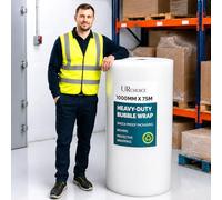 UR CHOICE Bubble Wrap Roll 1000mm x 75m | Large 1 Metre Wide Small Bubble Packaging Wrap | Thick Recyclable Polythene | Fragile Item Protection for Moving House, Shipping & Storage