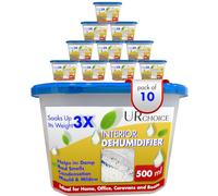 UR CHOICE Dehumidifier 500ml, Pack of 10 Moisture Absorber & Condensation Remover for Damp, Mould, Musty Smell, Disposable Interior Dehumidifiers for Home, Bedroom, Kitchen, Wardrobe, Bathroom