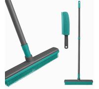 UR CHOICE Extendable Rubber Broom for Pet Hair, Dirt, Dust, Water, Spills & Leaves - Adjustable Handle for Easy Multi-Surface Cleaning of Floors, Carpet, Home, Car & Office