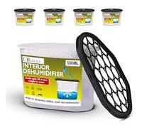 UR CHOICE Interior Dehumidifier 500ml, Pack of 5 Moisture Absorber & Condensation Remover for Damp, Mould, Musty Smell, Disposable Dehumidifiers for Home, Bedroom, Kitchen, Wardrobe, Bathroom