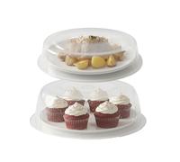 UR CHOICE Large Round Cake Box with 2 Lids | 11-Inch Container Holder with Locking Handle | Food Storage Takeaway for Cakes, Desserts, Pies