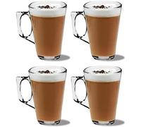 UR CHOICE Latte Glasses Coffee Cups - 240ml Glasses - Durable and Stylish Design - Compatible with Most Coffee Machines - Perfect for Coffee, Espresso, and Specialty Drinks (Pack of 4)