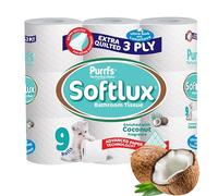 UR CHOICE Luxury Quilted Toilet Rolls - Coconut Infused 3-Ply | Eco-Friendly Bulk Buy Pack of 9 Rolls | Ultra-Soft & Strong Toilet tissues, 70 Sheets Per Roll, FSC Certified Sustainable Toilet Paper