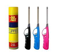 UR CHOICE Refillable Long Reach Gas Lighters, 3 Pack + Clipper Gas
