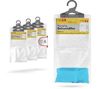 UR CHOICE Wardrobe Dehumidifier Hanging Bags - Fast Acting Natural Hydrophilic Crystals - Helps Prevent Damp Mildew Mould Condensation - Ideal for Home, Office, Vehicles, & Small Spaces (6)