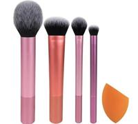 UR Everyday Essentials Makeup Brush Set, 4 Make-up Brushes and 1 Makeup Blender Sponges Kit, Soft Bristles for Blush, Eyeshadow, Foundation and Powder, Travel,4pcs Set