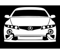 UR Impressions 7.5in. Twin Turbo Tuner Front Silhouette Decal Vinyl Sticker Graphics for Acura TL Integra RSX Type S Cars SUV Walls Windows Laptop Tablet|White|7.5 X 5 Inch|JJURI151