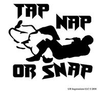 UR Impressions Blk Tap Nap Or Snap Jiu-Jitsu Decal Vinyl Sticker Graphics for Cars Trucks SUV Vans Walls Windows Laptop|Black|5.5 X 5.25 inch|URI116-B