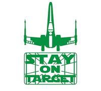 UR Impressions KGrn X-Wing Stay On Target Decal Vinyl Sticker Graphics for Cars Trucks SUV Vans Walls Windows Laptop|Kelly Green|7 X 4.4 Inch|URI461-KG
