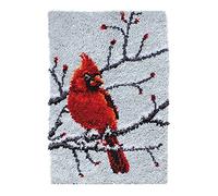 UR MAX BEAUTY Latch Hook Rug Red Cardinal Crocheting Carpet Rug Yarn Sofa Cushion Mat Crochet Tapestry DIY Carpet Arts & Crafts,20.5X15 Inch