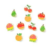 UR URLIFEHALL 10 Pcs 5 Styles Fruit Enamel Pin Badges Cherry Apple Peach Brooch Lapel Pins for Clothes Hat Jeans Bag Decorative Craft Backpacks