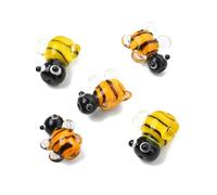 UR URLIFEHALL 10 Pcs Handmade Lampwork Bee Beads 3D Insect Animal Spacer Beads for DIY Jewellery Making Bracelet Crafts Party Decorative