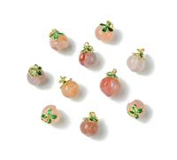 UR URLIFEHALL 10 Pcs Natural Agate Peach Charms Gemstone 3D Fruit Charms for Jewellery Making Necklace Bracelet Earrings Crafts Phone Straps