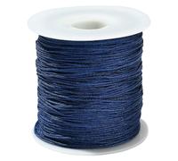 UR URLIFEHALL 100 Yards/90m Dark Blue Braided Nylon Cord 0.8mm Chinese Knotting Cord for Windows Gardening Plant Waist Beading String Crafts