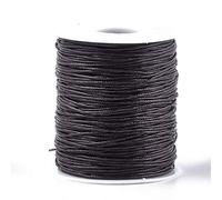 UR URLIFEHALL 100 Yards Coconut Brown 1mm Waxed Cotton Cord Macrame Waxed Beading Thread String for Braided Bracelet DIY Making