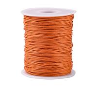 UR URLIFEHALL 100 Yards Dark Orange 1mm Waxed Cotton Cord Macrame Waxed Beading Thread String for Bracelet Necklace Jewellery Beading Crafting