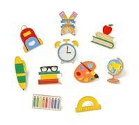 UR URLIFEHALL 10Pcs Study Theme Enamel Pin Badges Set Ruler Pen Book Brooch Lapel Pins for Clothes Sweater Scarft Cardigan Hats DIY Craft
