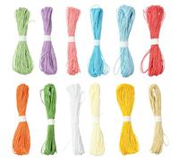 UR URLIFEHALL 12 Bundles 2 Ply Paper Cords 2mm Twisted String Colourful Lanyard Strings for Present Wrapping Basket Party Decor Beading Crafts