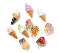 UR URLIFEHALL 13 Pcs 13 Styles Ice Cream Cone Brooch Resin Fruit Popsicle Food Lapel Pins for Clothes Hats Jacket Decorative Craft Backpacks