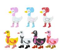UR URLIFEHALL 14 Pcs 7 Styles Acrylic Duck Charms with Swinging Boot Funny Animal Dangle Charms for Jewellery Making DIY Crafts Keyrings