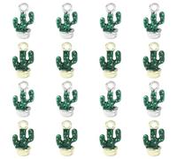 UR URLIFEHALL 16 pcs 2 Colors Enamel Cactus Cacti Charms Green Tropical Summer Desert Plant Charms for DIY Earrings Necklace Bracelet Jewelry Making