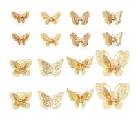 UR URLIFEHALL 16 pcs 8 Styles Brass Moth Charms Golden Butterfly Charms Hollow Insect Animal Charms for Necklace Bracelet Earrings Jewelry Making DIY Craft