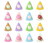 UR URLIFEHALL 16 Pcs 8 Styles Coloured Metal Triangle Beads Cake with Strawberry Food Shaped Beads for Bracelets Jewellery Making DIY Crafts