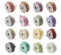 UR URLIFEHALL 16 Rolls Hand Rubbed Cotton Thread 1mm Twisted Cord Colourful String Twine for Crafts DIY Jewellery Making Frendship Bracelets