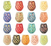 UR URLIFEHALL 17 pcs Random Owl Lampwork Loose Beads Handmade Colorful Flying Animal Spacer Beads for DIY Jewelry =Bracelets Earrings Craft Accessory