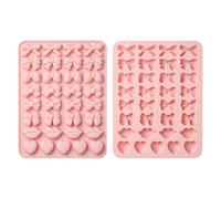 UR URLIFEHALL 2 Pcs 33 Cavity Silicone Moulds Heart Lip Bow Fondant Moulds for Cake Handmade Soap Muffin Cheesecake Brownie Chocolate Crafts