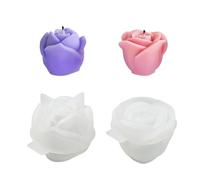 UR URLIFEHALL 2 Pcs Rose Flower Candle Moulds Silicone Floral 3D Epoxy Resin Moulds for DIY Candles Soap Aromatherapy Crafts Home Party Decor