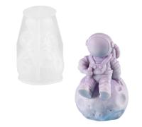 UR URLIFEHALL 2 Pcs Silicone Astronaut Moulds Spaceman with Lunar Pillar Candle Moulds for Candle Crafts Ornaments DIY Table Home Garden Decor