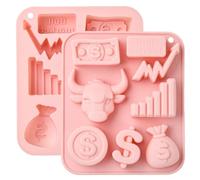 UR URLIFEHALL 2 Pcs Silicone Chocolate Moulds Stock Market Shaped Fondant Moulds for Cake Decoration Bread Candy Pudding Butter Making Crafts